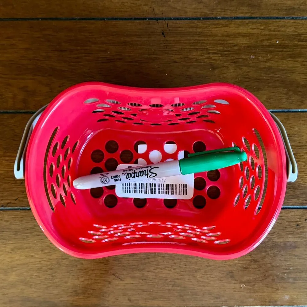 NEW 2-Pc Target Mini Shopping Basket - RED
